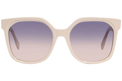 Fendi FE40007I 57W Sunglasses Women's Shiny Beige/Blue 